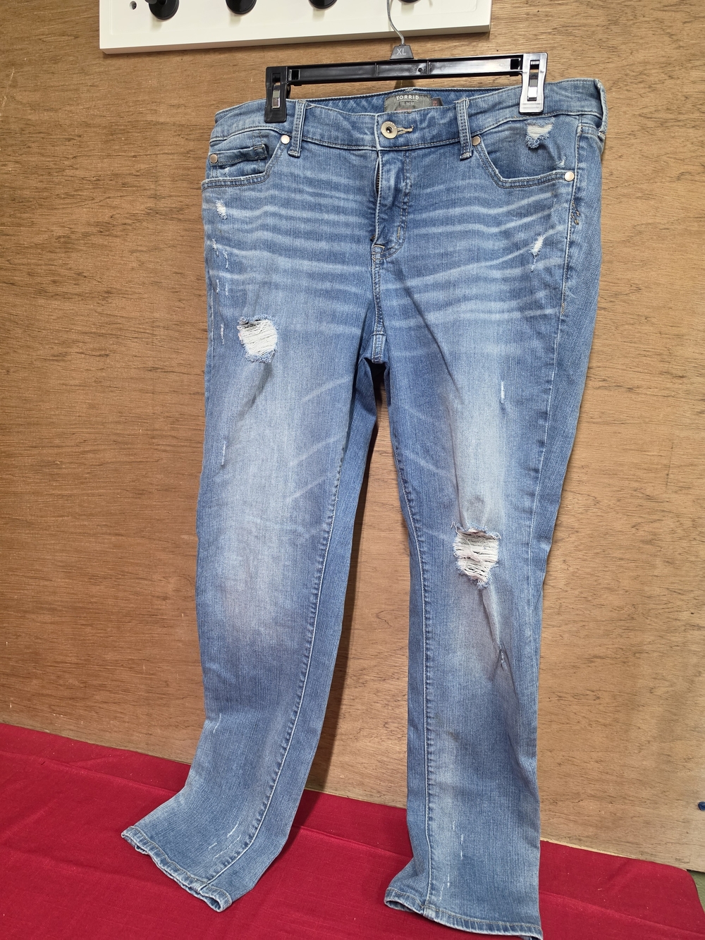 Torrid Boyfriend Straight Vintage Stretch Distressed Boot Cut Jeans 12R